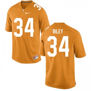 Mens Tennessee Volunteers Trel Riley #34 Embroidery Orange Jersey 615661-396