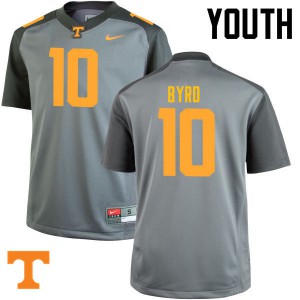 Youth Tennessee Volunteers Tyler Byrd #10 Gray College Jerseys 640178-856