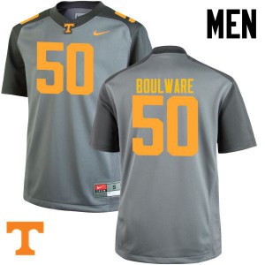 Men Tennessee Volunteers Venzell Boulware #50 Official Gray Jerseys 151104-184