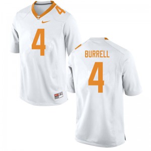 Mens Tennessee Volunteers Warren Burrell #4 White Embroidery Jersey 154316-526