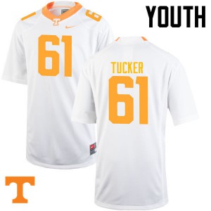 Youth Tennessee Volunteers Willis Tucker #61 White Embroidery Jerseys 156290-981
