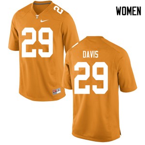 Womens Tennessee Volunteers Brandon Davis #29 Orange Player Jersey 398072-847