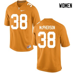 Womens Tennessee Volunteers Brent McPherson #38 Orange Football Jerseys 232536-873