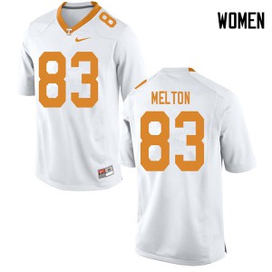Women Tennessee Volunteers Cooper Melton #83 White Football Jersey 611934-161