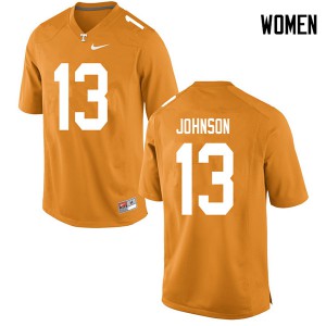Womens Tennessee Volunteers Deandre Johnson #13 NCAA Orange Jerseys 564110-827