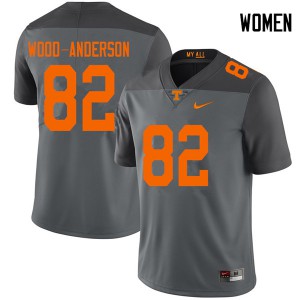 Women's Tennessee Volunteers Dominick Wood-Anderson #82 Player Gray Jersey 583025-525