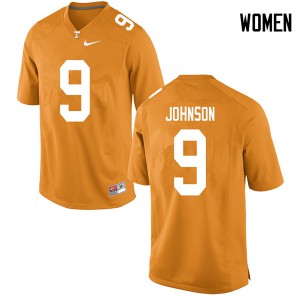 Women's Tennessee Volunteers Garrett Johnson #9 College Orange Jersey 920717-713