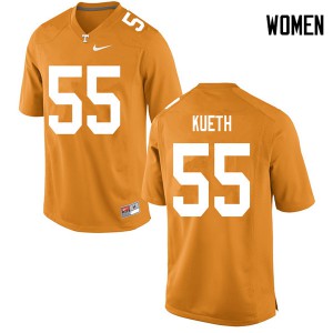 Womens Tennessee Volunteers Gatkek Kueth #55 Football Orange Jersey 974482-954
