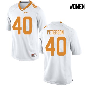 Womens Tennessee Volunteers JJ Peterson #40 NCAA White Jersey 258171-655