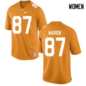 Women's Tennessee Volunteers Jacob Warren #87 Orange Embroidery Jerseys 418276-526