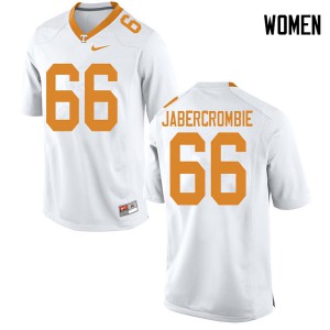 Womens Tennessee Volunteers Jarious Abercrombie #66 Stitch White Jerseys 234178-795