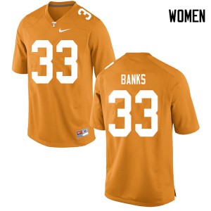 Women's Tennessee Volunteers Jeremy Banks #33 Orange Stitched Jersey 232133-955