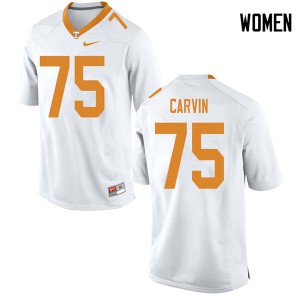 Womens Tennessee Volunteers Jerome Carvin #75 Stitched White Jerseys 951538-255