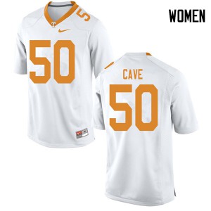 Womens Tennessee Volunteers Joey Cave #50 NCAA White Jersey 424477-777