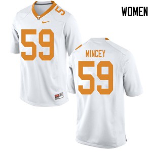 Women's Tennessee Volunteers John Mincey #59 Alumni White Jersey 555740-587