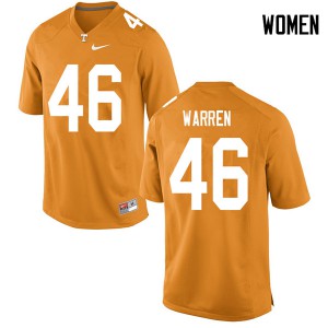 Womens Tennessee Volunteers Joshua Warren #46 Stitch Orange Jersey 865930-937