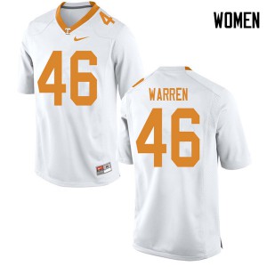 Women's Tennessee Volunteers Joshua Warren #46 Football White Jerseys 509011-469