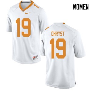 Women's Tennessee Volunteers Keller Chryst #19 NCAA White Jerseys 519754-857