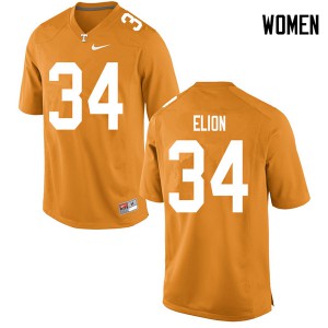 Womens Tennessee Volunteers Malik Elion #34 Orange NCAA Jersey 731356-509