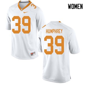 Women's Tennessee Volunteers Nick Humphrey #39 White Stitch Jerseys 298585-922