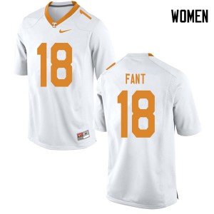 Womens Tennessee Volunteers Princeton Fant #18 White Football Jerseys 659229-102