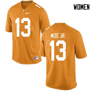 Women Tennessee Volunteers Richard Mize Jr. #13 Embroidery Orange Jersey 848936-840