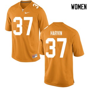 Women's Tennessee Volunteers Sam Harvin #37 Orange Stitch Jerseys 547727-909