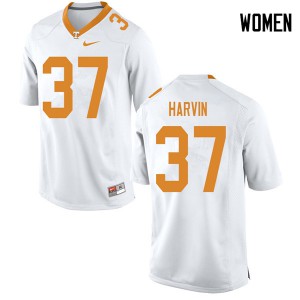 Womens Tennessee Volunteers Sam Harvin #37 White NCAA Jerseys 124070-987