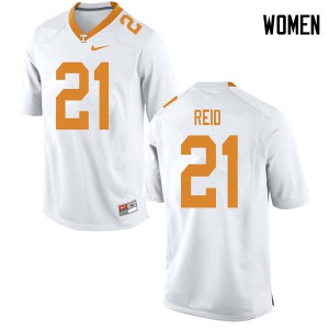 Women's Tennessee Volunteers Shanon Reid #21 Stitched White Jersey 105173-157