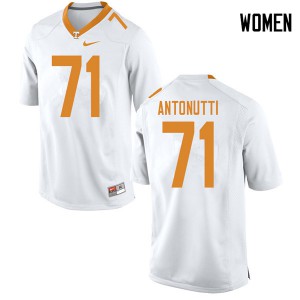 Womens Tennessee Volunteers Tanner Antonutti #71 White Stitched Jersey 194439-548