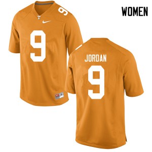 Womens Tennessee Volunteers Tim Jordan #9 Player Orange Jersey 731234-584