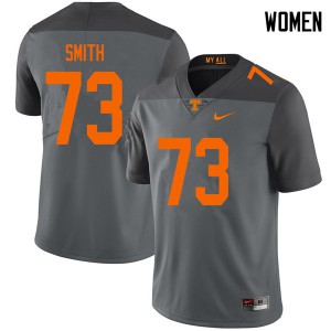 Women Tennessee Volunteers Trey Smith #73 Embroidery Gray Jersey 525475-329