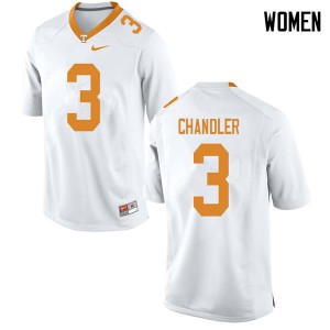 Women's Tennessee Volunteers Ty Chandler #3 White Stitched Jerseys 984029-107