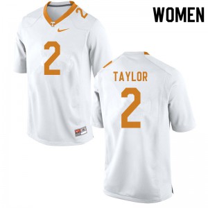 Women Tennessee Volunteers Alontae Taylor #2 White Stitch Jerseys 359435-892