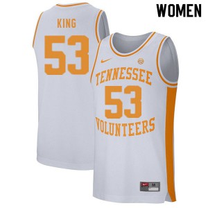 Women's Tennessee Volunteers Bernard King #53 Embroidery White Jersey 695831-526