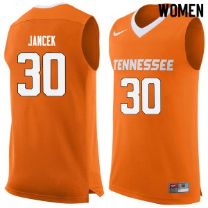 Women Tennessee Volunteers Brock Jancek #30 Player Orange Jerseys 173434-892