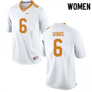 Women Tennessee Volunteers Deangelo Gibbs #6 NCAA White Jersey 907270-660
