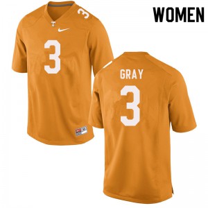 Women's Tennessee Volunteers Eric Gray #3 Orange NCAA Jersey 410987-819