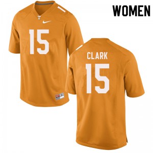 Women Tennessee Volunteers Hudson Clark #15 Orange Football Jerseys 401194-838