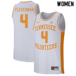 Women's Tennessee Volunteers Jacob Fleschman #4 White Official Jersey 603280-175