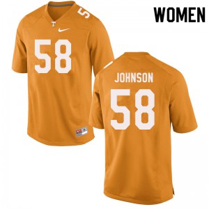 Womens Tennessee Volunteers Jahmir Johnson #58 Player Orange Jerseys 463023-907