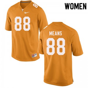 Women's Tennessee Volunteers Jerrod Means #88 Official Orange Jersey 266002-323