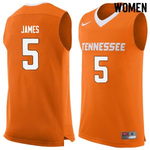 Womens Tennessee Volunteers Josiah-Jordan James #5 Orange Stitch Jersey 226087-819