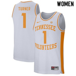 Womens Tennessee Volunteers Lamonte Turner #1 Stitch White Jersey 395488-464