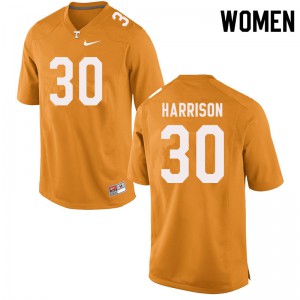 Women's Tennessee Volunteers Roman Harrison #30 Stitch Orange Jersey 997084-135