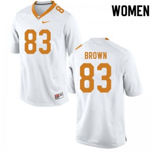 Women's Tennessee Volunteers Sean Brown #83 Player White Jersey 647444-789