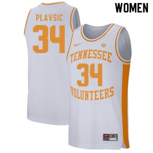 Womens Tennessee Volunteers Uros Plavsic #34 Player White Jerseys 569089-763
