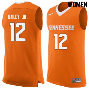 Women Tennessee Volunteers Victor Bailey Jr. #12 Orange Stitched Jerseys 726109-321