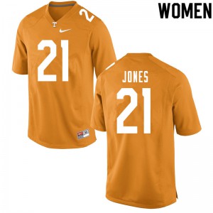 Women Tennessee Volunteers Bradley Jones #21 Orange Embroidery Jersey 177742-695