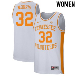 Womens Tennessee Volunteers Cole Morris #32 Embroidery White Jerseys 448535-548